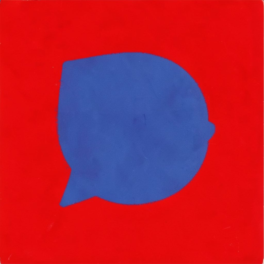 Round Facebook icon in matte blue gouache style